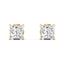 Princess Cut Lab Grown Diamond Studs in 14kt Yellow Gold