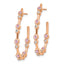 0.66 ctw Natural Pink Sapphire and Lab Grown Diamond Hoop Earrings in 14kt Rose Gold