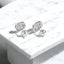 Cushion Cut Blue Topaz and White Enamel Stud Earrings in 925 Sterling Silver