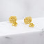 Cushion Cut Blue Topaz and White Enamel Stud Earrings in 22kt Yellow Gold Plated 925 Sterling Silver