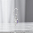 5.60 ctw Princess Cut Amethyst and Diamond Earrings in 14kt White Gold