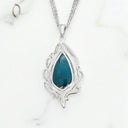 Aquaprase and Lab Grown Diamond Pendant in 925 Sterling Silver