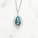 Aquaprase and Lab Grown Diamond Pendant in 925 Sterling Silver