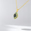 1.04 ctw Green Tourmaline and Diamond Enamel Pendant in 14kt Yellow Gold