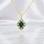 1.04 ctw Green Tourmaline and Diamond Enamel Pendant in 14kt Yellow Gold