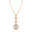 0.62 ctw Pear Shaped Lab Grown Diamond Halo Pendant in 14kt Rose Gold
