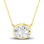 Oval Bezel Set Lab Grown Diamond Solitaire Pendant in 14kt Yellow Gold
