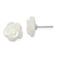 10 mm White Mother of Pearl Flower Stud Earrings in 925 Sterling Silver