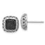 Pavé Black Spinel Square Shaped Earrings in 925 Sterling Silver