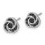 Black Spinel Love Knot Stud Earrings in 925 Sterling Silver