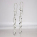 High Polish Marquise Link Dangle Earrings in 925 Sterling Silver