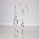 High Polish Marquise Link Dangle Earrings in 925 Sterling Silver