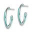 Aqua Enamel Hoop Earrings in 925 Sterling Silver