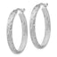 Diamond Cut Oval Hoop Earrings in 925 Sterling Silver