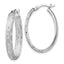 Diamond Cut Oval Hoop Earrings in 925 Sterling Silver