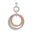 Diamond Cut Circle Pendant in Two-Tone 925 Sterling Silver
