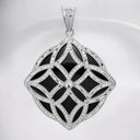 Diamond Cut 925 Sterling Silver and Black Onyx Pendant