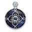 Sodalite and Blue Topaz Pendant in 925 Sterling Silver