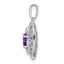 Oval Amethyst and White Topaz Pendant in 925 Sterling Silver
