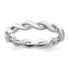 White Enamel Twist Stackable Ring in 925 Sterling Silver