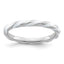 White Enamel Twist Stackable Ring in 925 Sterling Silver