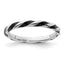 Black Enamel Twist Stackable Ring in 925 Sterling Silver