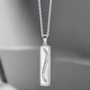 Diamond Curve Pendant in 925 Sterling Silver