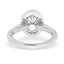 2.39 ctw Oval Lab Grown Diamond Halo Engagement Ring in 14kt White Gold