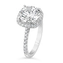 3.82 ctw Round Lab Grown Diamond Halo Engagement Ring in 14kt White Gold