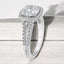 2.53 ctw Round Lab Grown Diamond Split Shank Halo Engagement Ring in 14kt White Gold