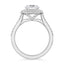 2.22 ctw Round Lab Grown Diamond Double Cushion Halo Engagement Ring in 14kt White Gold