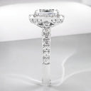 3.53 ctw Emerald Cut Lab Grown Diamond Halo Engagement Ring in 14kt White Gold