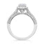 1.94 ctw Oval Lab Grown Diamond Double Row Halo Engagement Ring in 14kt White Gold