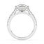 3.02 ctw Pear Shaped Lab Grown Diamond Cathedral Engagement Ring in 14kt White Gold