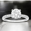 Anillo de compromiso con diamantes cultivados en laboratorio redondos de 1,71 quilates en oro blanco de 14 quilates