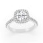2.05 ctw Round Lab Grown Diamond Cushion Halo Engagement Ring in 14kt White Gold