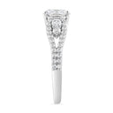 3.10 ctw Cushion Lab Grown Diamond Split Shank Engagement Ring in 14kt White Gold