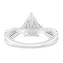 2.98 ctw Pear Shaped Lab Grown Diamond Twist Engagement Ring in 14kt White Gold