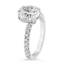 3.19 ctw Oval Lab Grown Diamond Prong-Set Hidden Halo Engagement Ring in 14kt White Gold