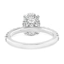 3.19 ctw Oval Lab Grown Diamond Prong-Set Hidden Halo Engagement Ring in 14kt White Gold