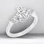 2.50 ctw Oval and Pear Shaped Lab Grown Diamond Three-Stone Engagement Ring in 14kt White Gold
