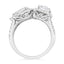 3.59 ctw Pear and Emerald Cut Lab Grown Diamond Halo Ring in 14kt White Gold
