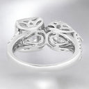 3.59 ctw Pear and Emerald Cut Lab Grown Diamond Halo Ring in 14kt White Gold