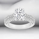3.27 ctw Oval Lab Grown Diamond Peek-A-Boo Engagement Ring in 14kt White Gold