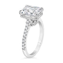 3.39 ctw Emerald Cut Lab Grown Diamond Prong Set Engagement Ring in 14kt White Gold