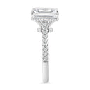 3.39 ctw Emerald Cut Lab Grown Diamond Prong Set Engagement Ring in 14kt White Gold