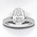 3.48 ctw Oval Lab Grown Diamond Split Shank Engagement Ring in 14kt White Gold