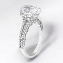3.48 ctw Oval Lab Grown Diamond Split Shank Engagement Ring in 14kt White Gold