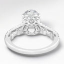 3.48 ctw Oval Lab Grown Diamond Split Shank Engagement Ring in 14kt White Gold
