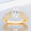 2.43 ctw Oval Lab Grown Diamond Three-Row Engagement Ring in 14kt Yellow Gold
